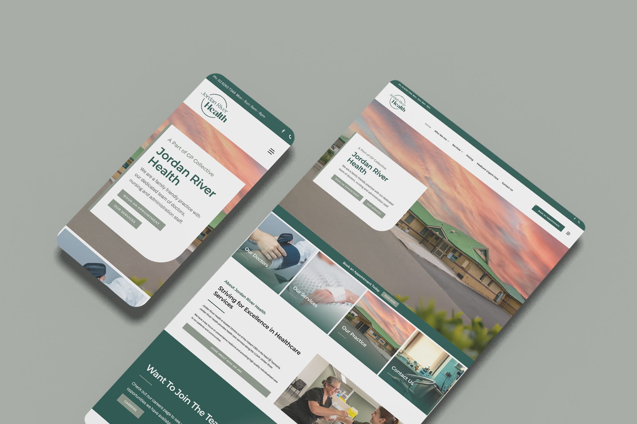 Jordan River Health responsive website mockup