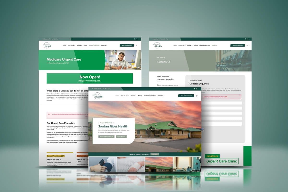 Jordan River Health medical practice website by Brand in Black