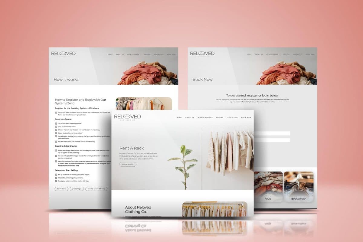 Reloved Clothing Co website design by Brand in Black