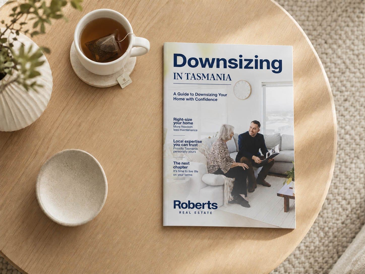 Roberts Real Estate Downsizing in Tasmania guide by Brand in Black