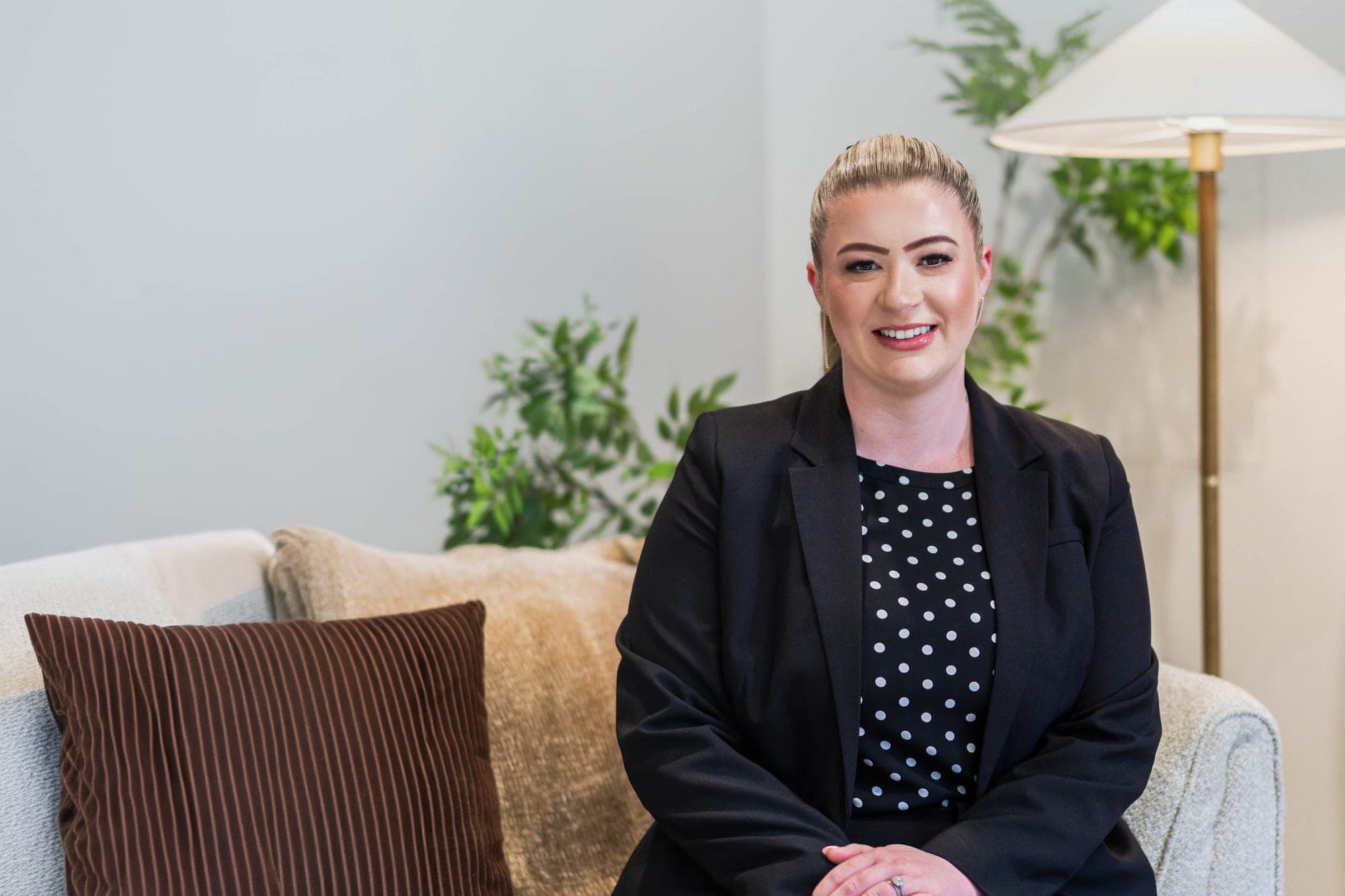 Portrait of Sarah Cooper, Roberts Real Estate Glenorchy, by Brand in Black