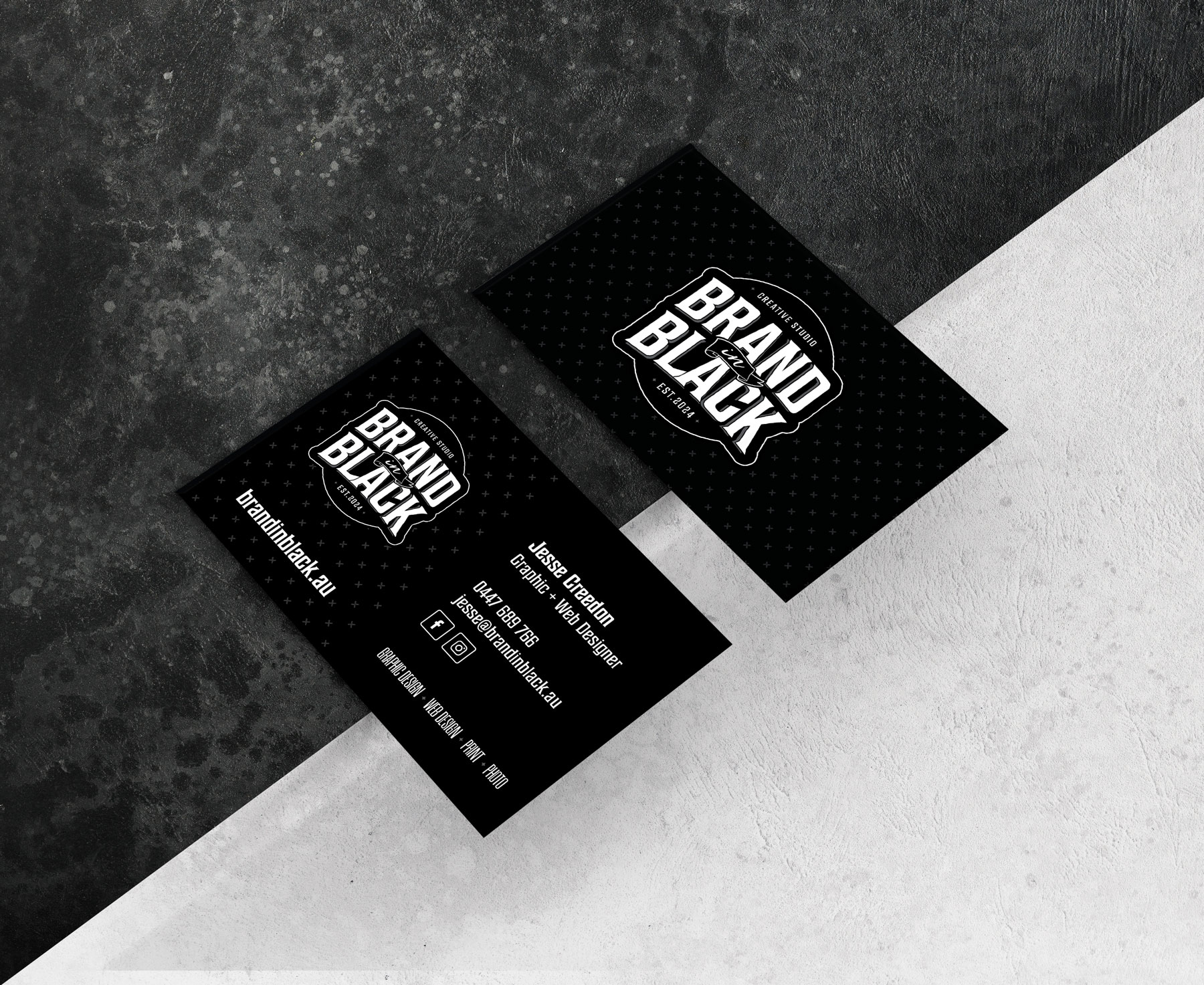 Brand in Black Business Cards